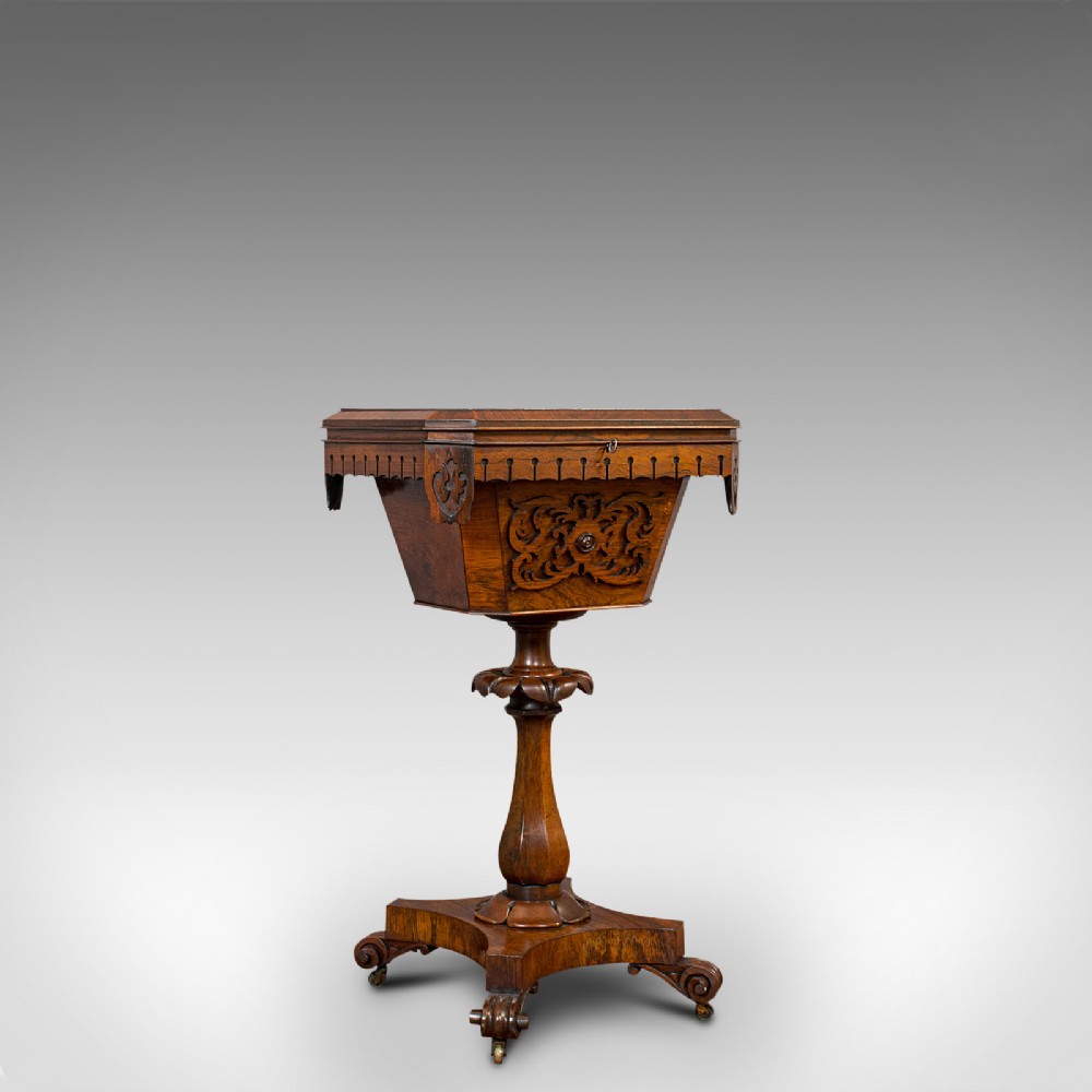 Antique Lady's Work Box, English, Rosewood, Sewing, Table, Regency, Circa 1820