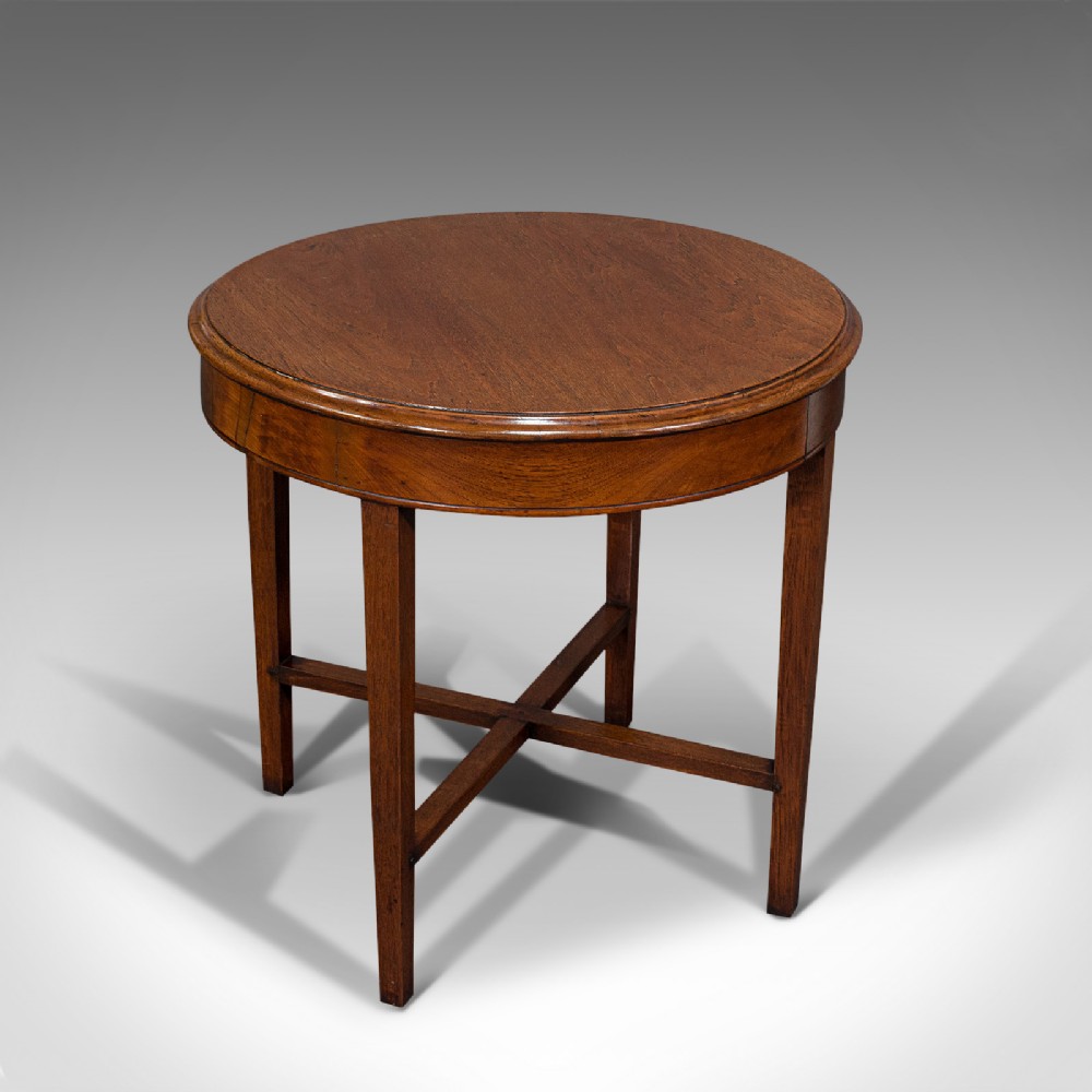 Antique Circular Coffee Table, English, Oak, Lamp, Side, Victorian, Circa 1880