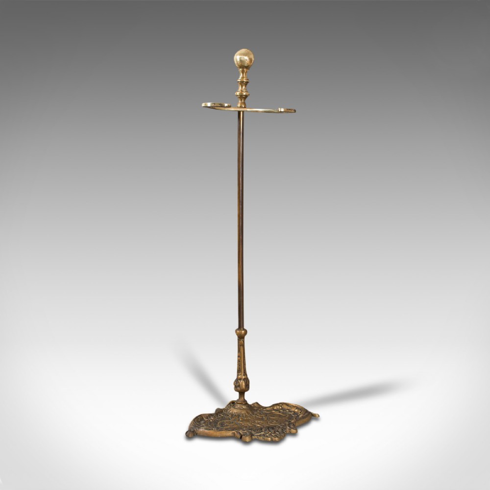 Antique Umbrella Stand, French, Brass, Hallway, Cane, Stick Rack, Art Nouveau