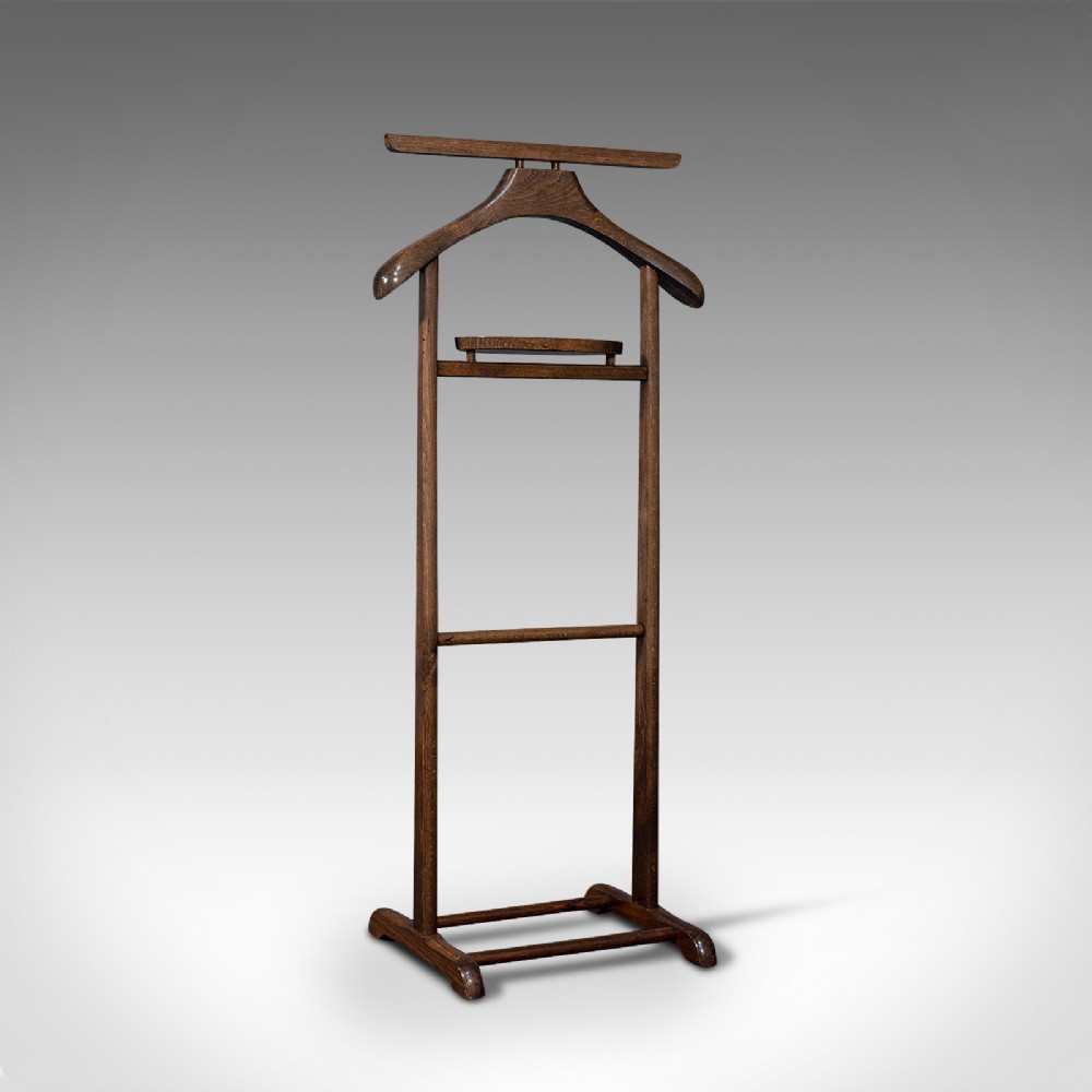 Antique Gentleman's Valet, English, Beech, Bedroom Rack, Nightstand, Edwardian