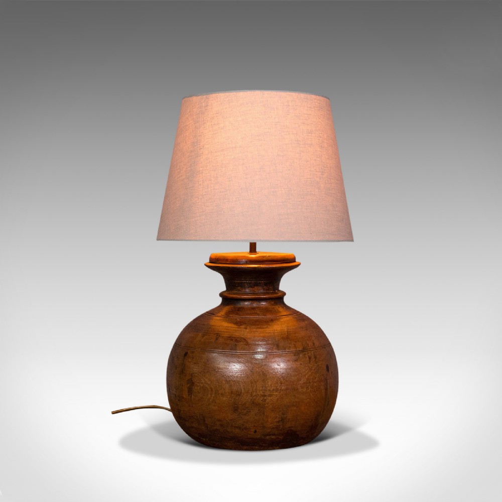 Antique Table Lamp, English, Fruitwood, Living Room Light, Victorian, Circa 1900