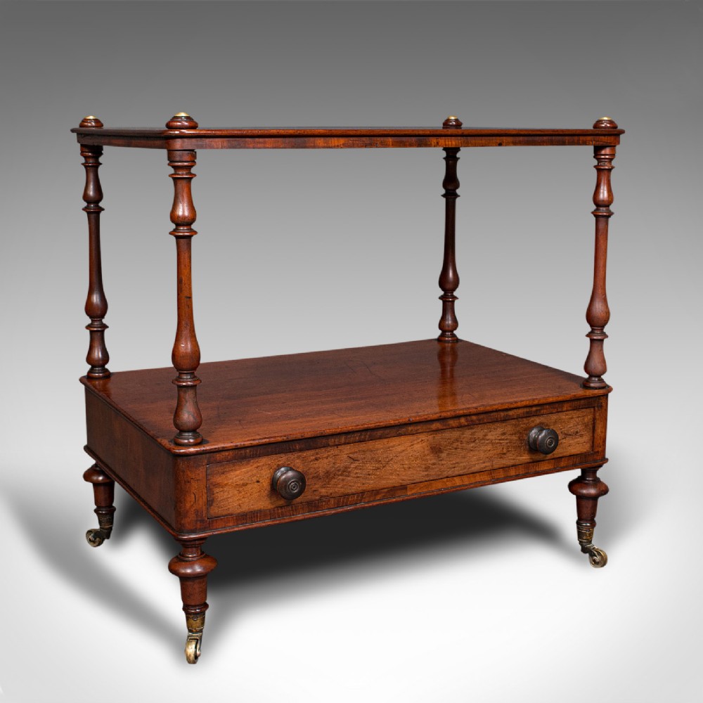 Antique Two Tier Side Table, Mahogany, Regency