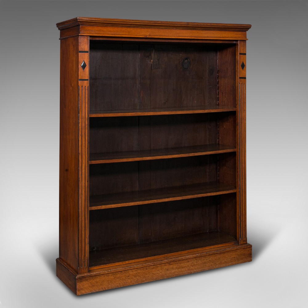 Antique Set Of Bookshelves, English, Walnut, Open Bookcase, Victorian, C.1880