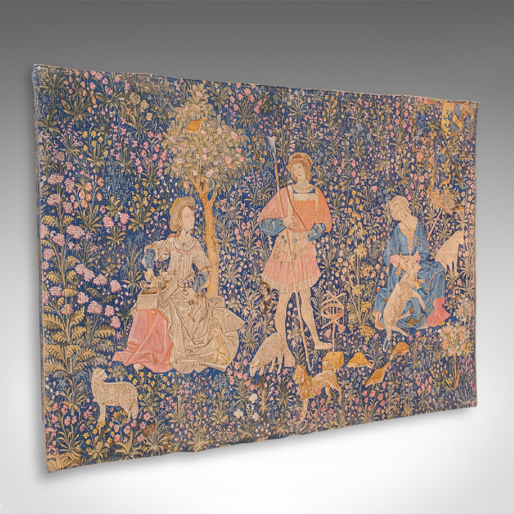 Large Antique Tapestry, French, Needlepoint, Decorative Wall Covering, C.1920