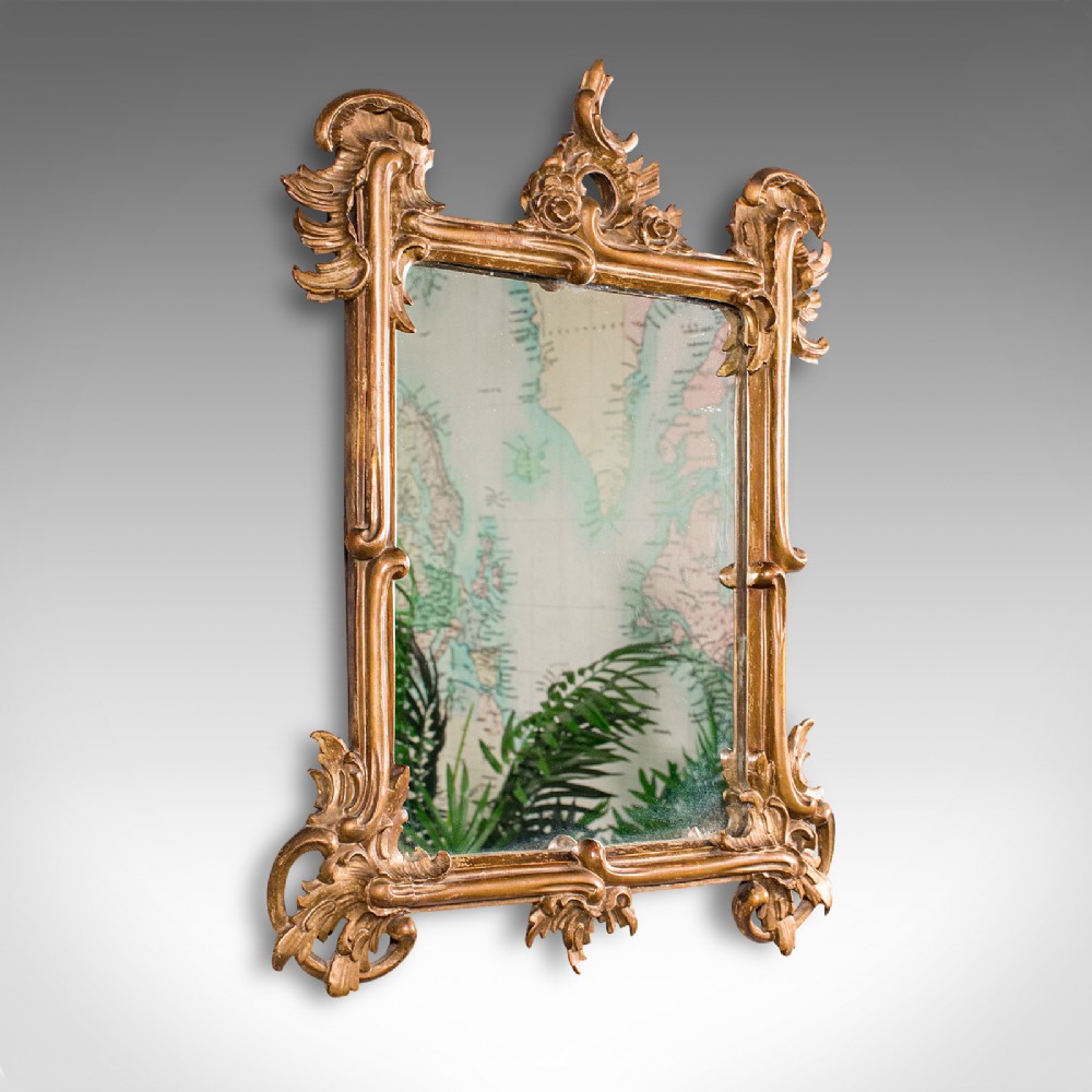 Small Antique Vanity Mirror, Italian, Giltwood, Dressing, Victorian, Circa 1890