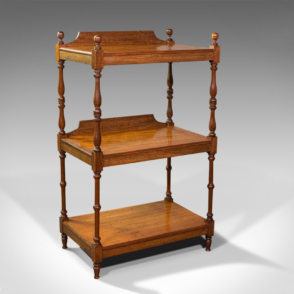 Antique 3 Tier Whatnot, English, Mahogany, Buffet, Display Stand, Victorian