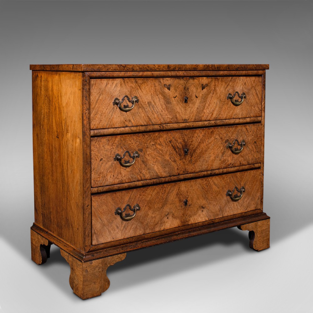 Antique Gentleman's Lowboy, English, Burr Walnut, Chest of Drawers, Georgian