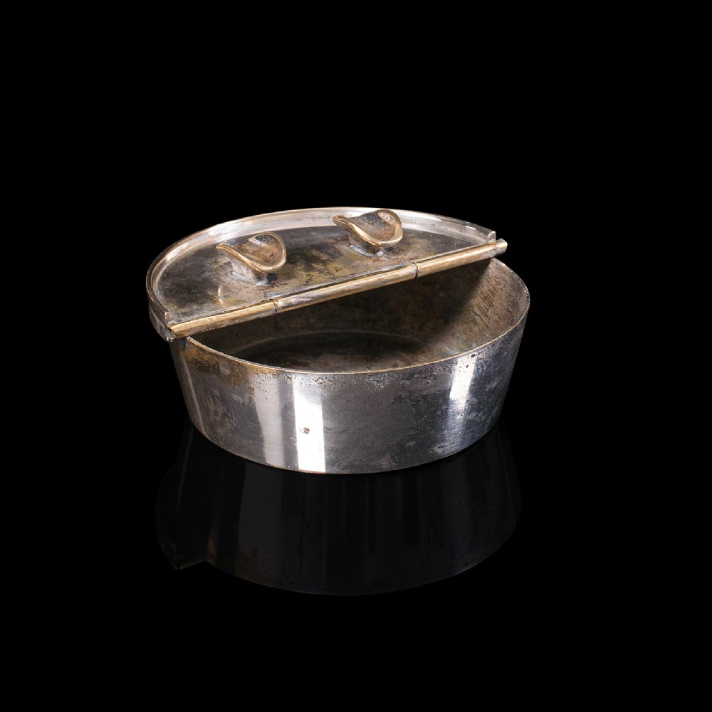Small Antique Ash Tray, English, Cast White Metal, Rest, Cufflink Pot, Edwardian