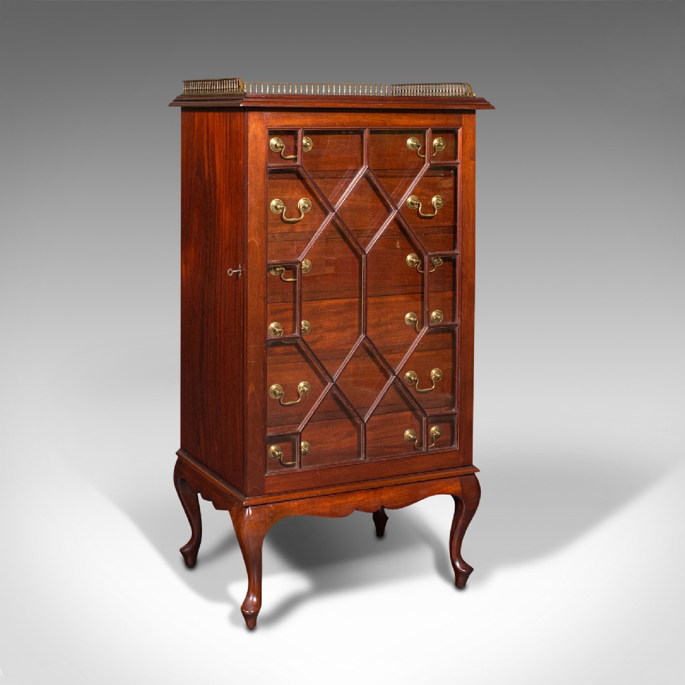 Antique Glazed Specimen Cabinet, English, Tallboy, Chest of Drawers, Victorian