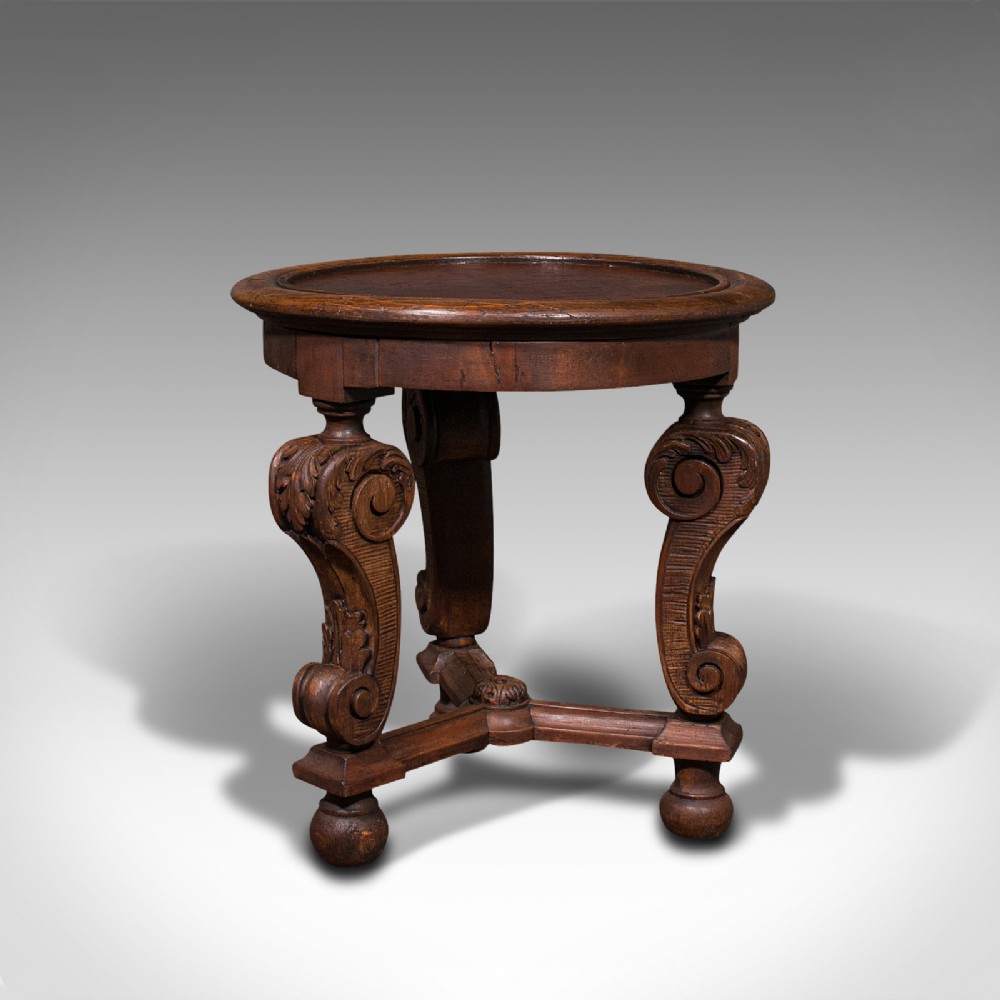Small Antique Lamp Table, French, Pine, Side, Planter Stand, Victorian, C.1900
