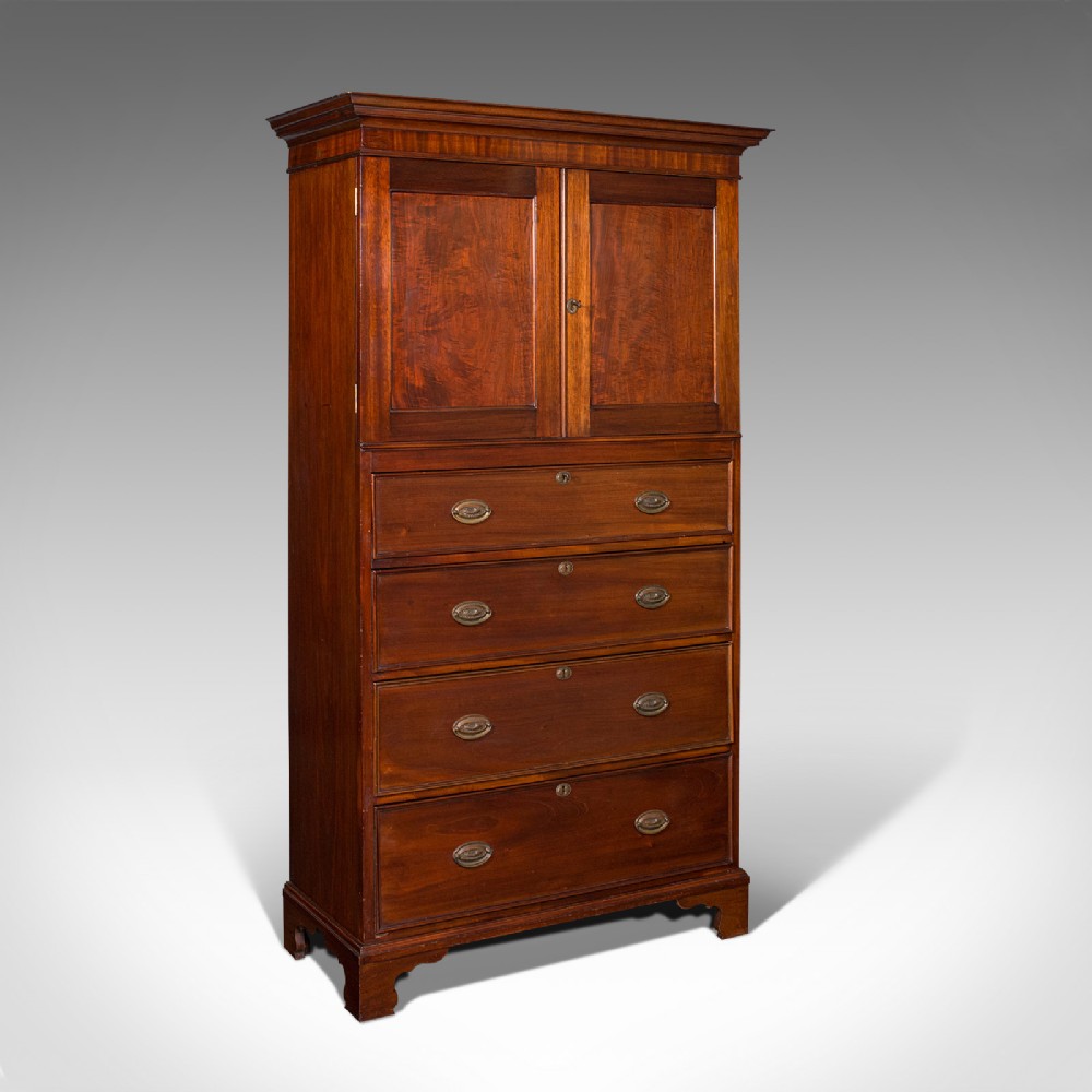 Antique Linen Press, English, Tallboy Cabinet, Chest Of Drawers, Victorian, 1900