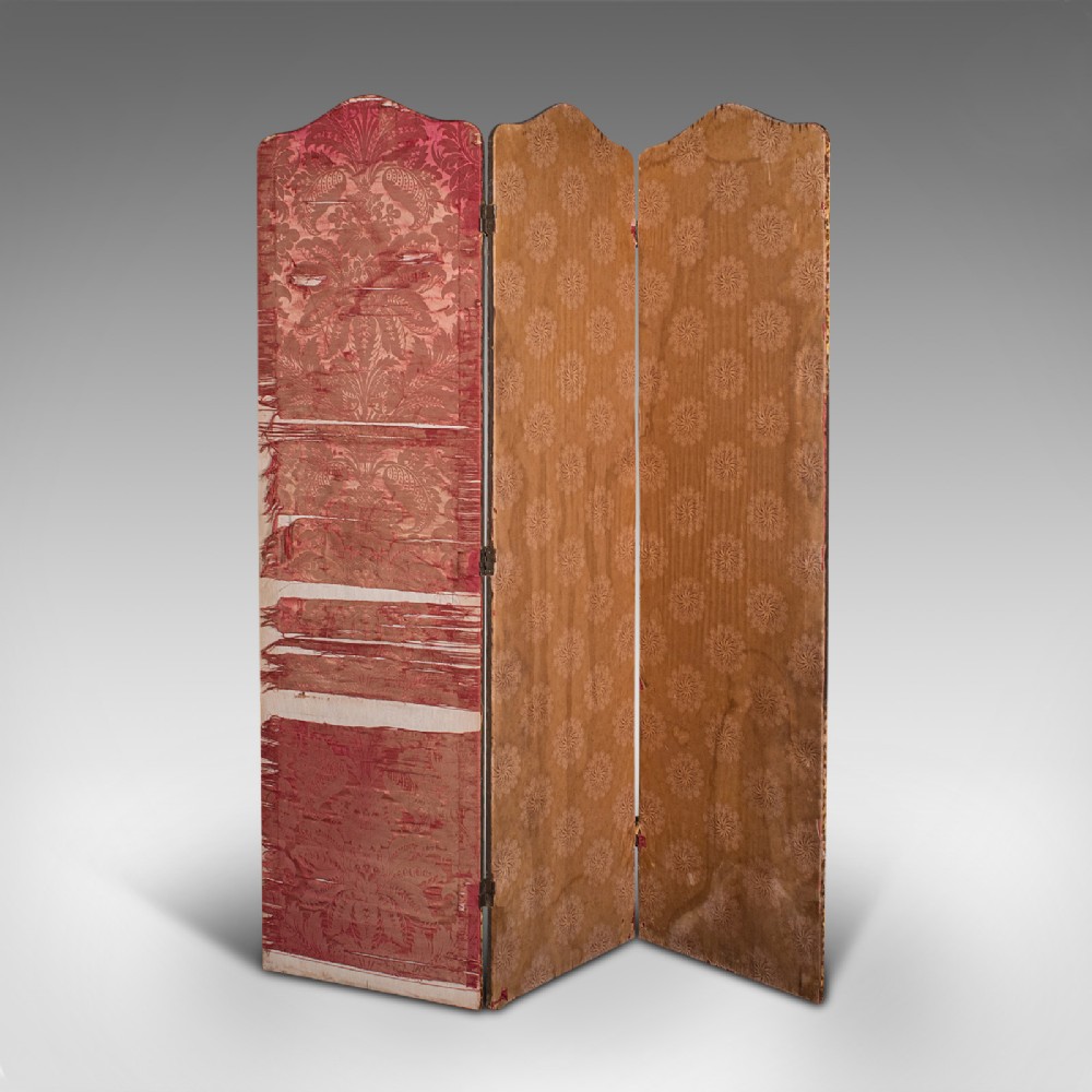 Antique Photographer's Prop Screen, English, 3 Fold, Privacy, Room Divider, 1900