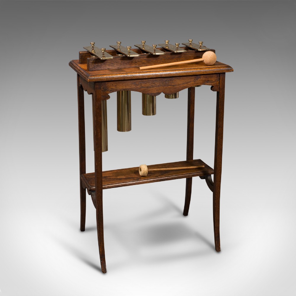 Antique Marimbaphone, Brass, Oak, Glockenspiel, Musical Instrument, Edwardian