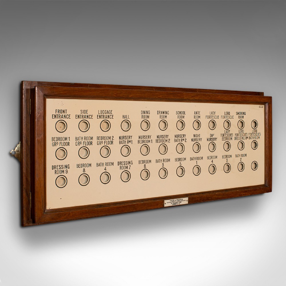 Large Antique Country House Butler's Bell Board, English, Room Panel, Victorian