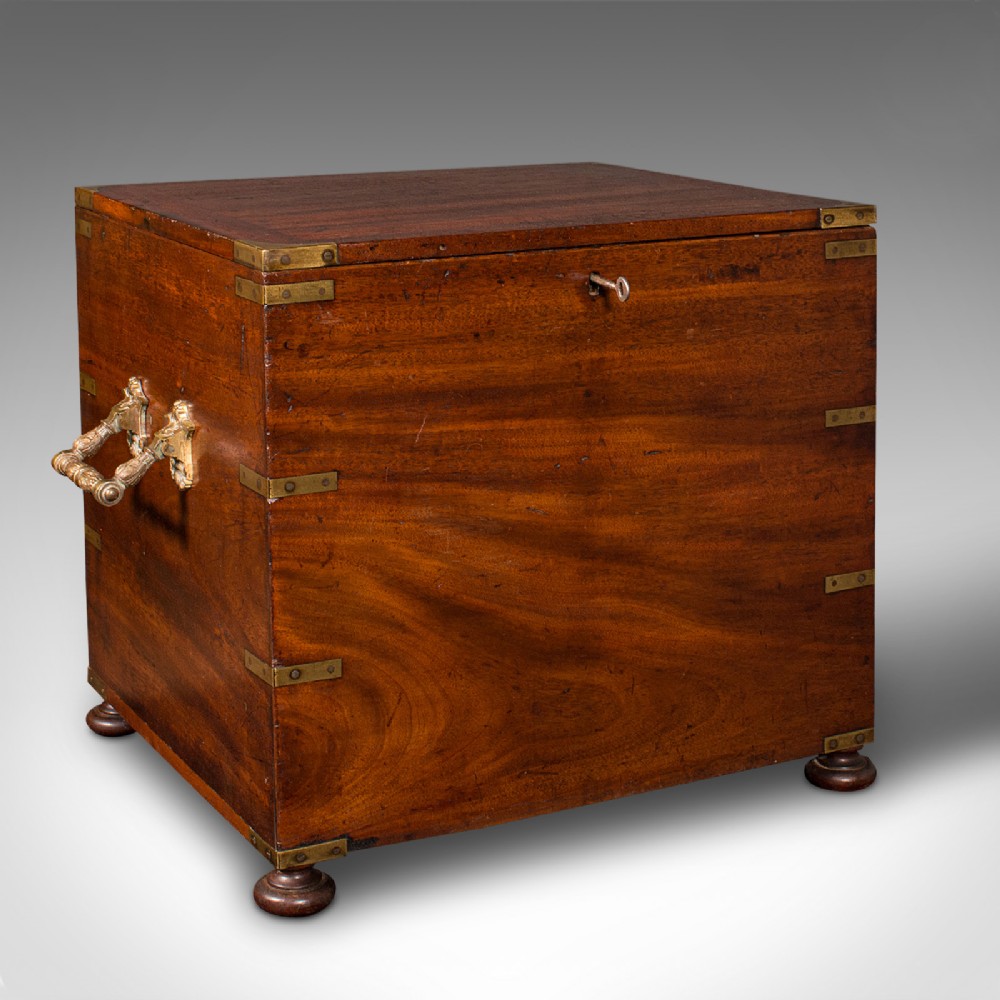 Antique Campaign Cellarette, English, Colonial, Storage Box, Victorian, C.1850
