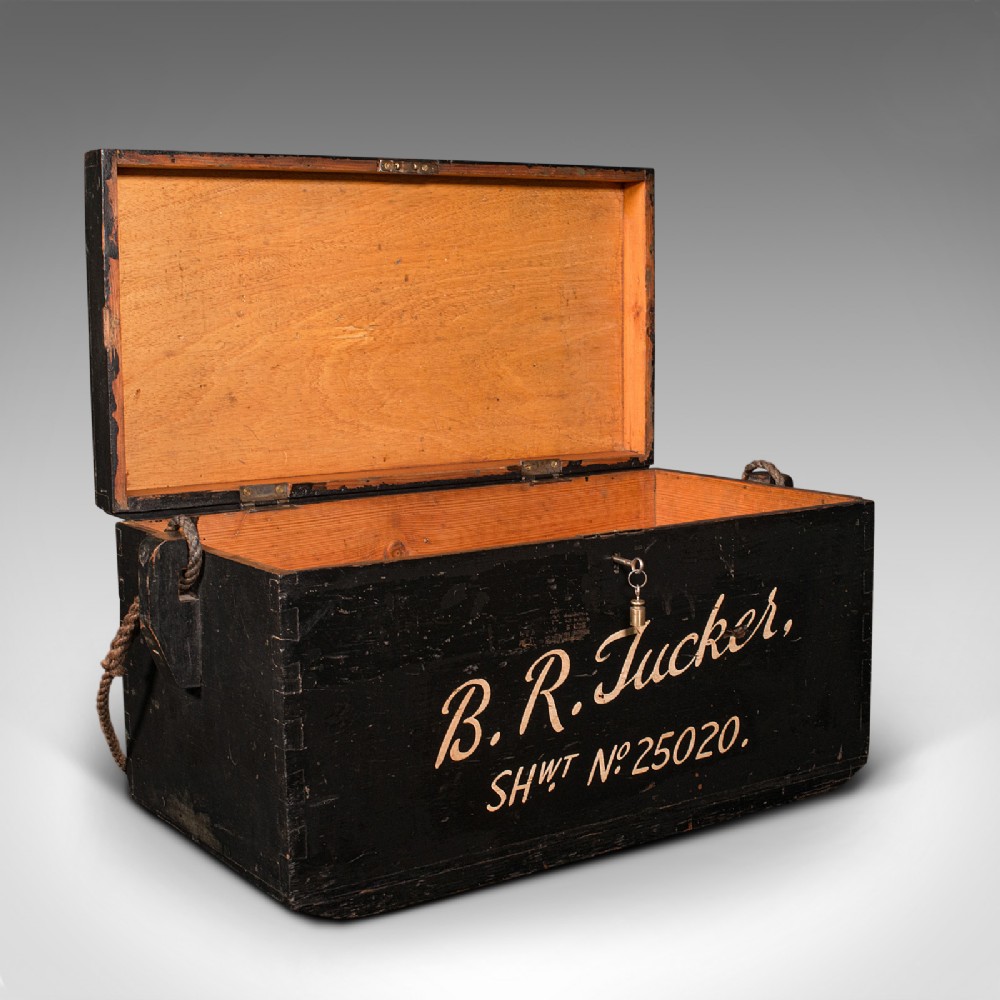 Antique Shipwright's Trunk, Pine, Craftsman, Tool Chest, Victorian, Circa 1900