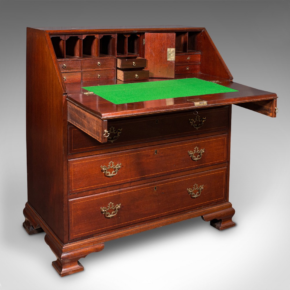 Antique Fall Front Bureau, Scottish, Georgian Revival, Victorian