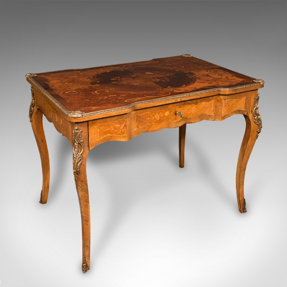 Antique Writing Desk, French, Decorative Centre Table, Louis XV Taste, Victorian