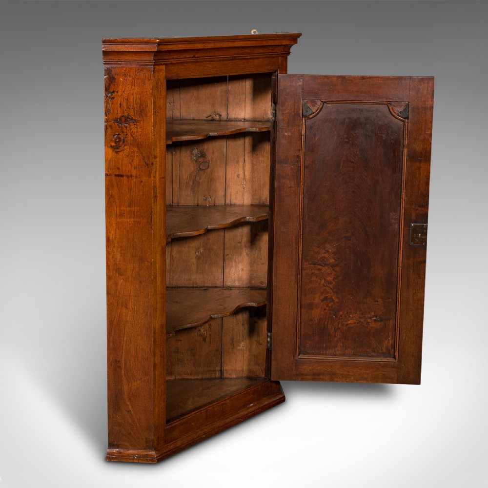 Antique Corner Cabinet, English, Wall Cupboard, Floor Standing, Georgian, C.1780