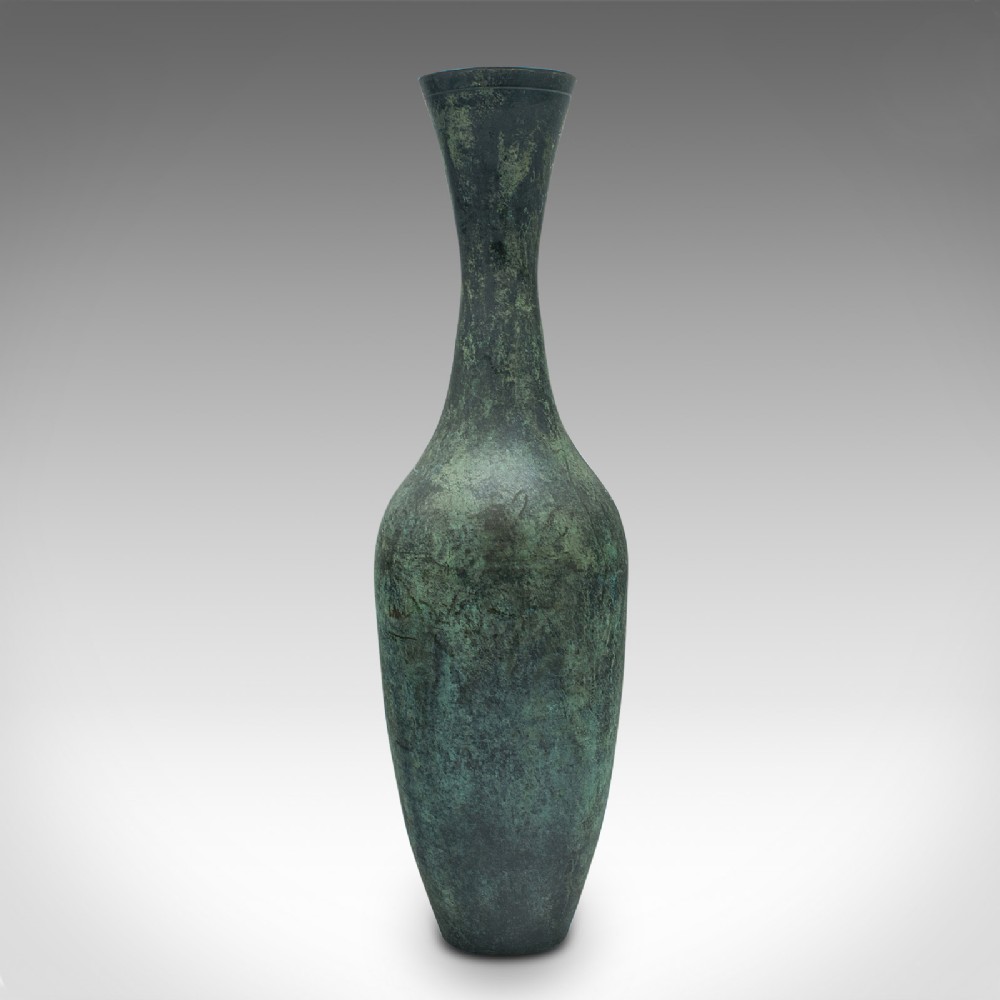 Antique Stem Vase, Japanese, Weathered Bronze, Decorative, Flower Urn, Victorian
