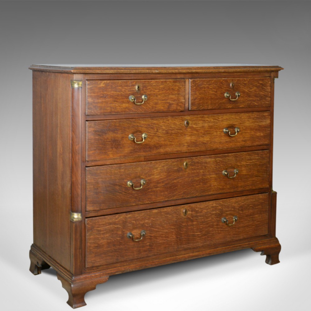 Antique, Chest of Drawers, Oak, English, Georgian, Tallboy, 18th Century c.1780
