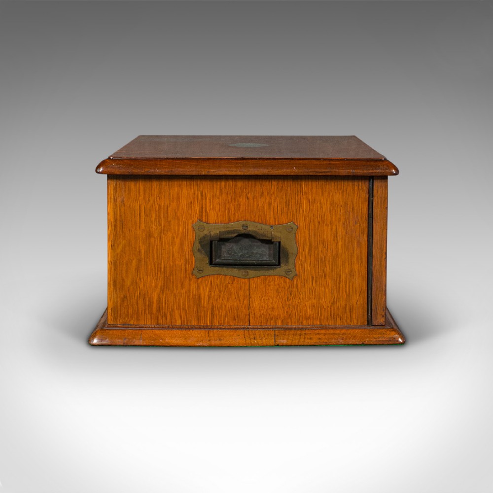 Antique Canteen, English, Oak, Campaign Cutlery, Specimen Drawers, Edwardian