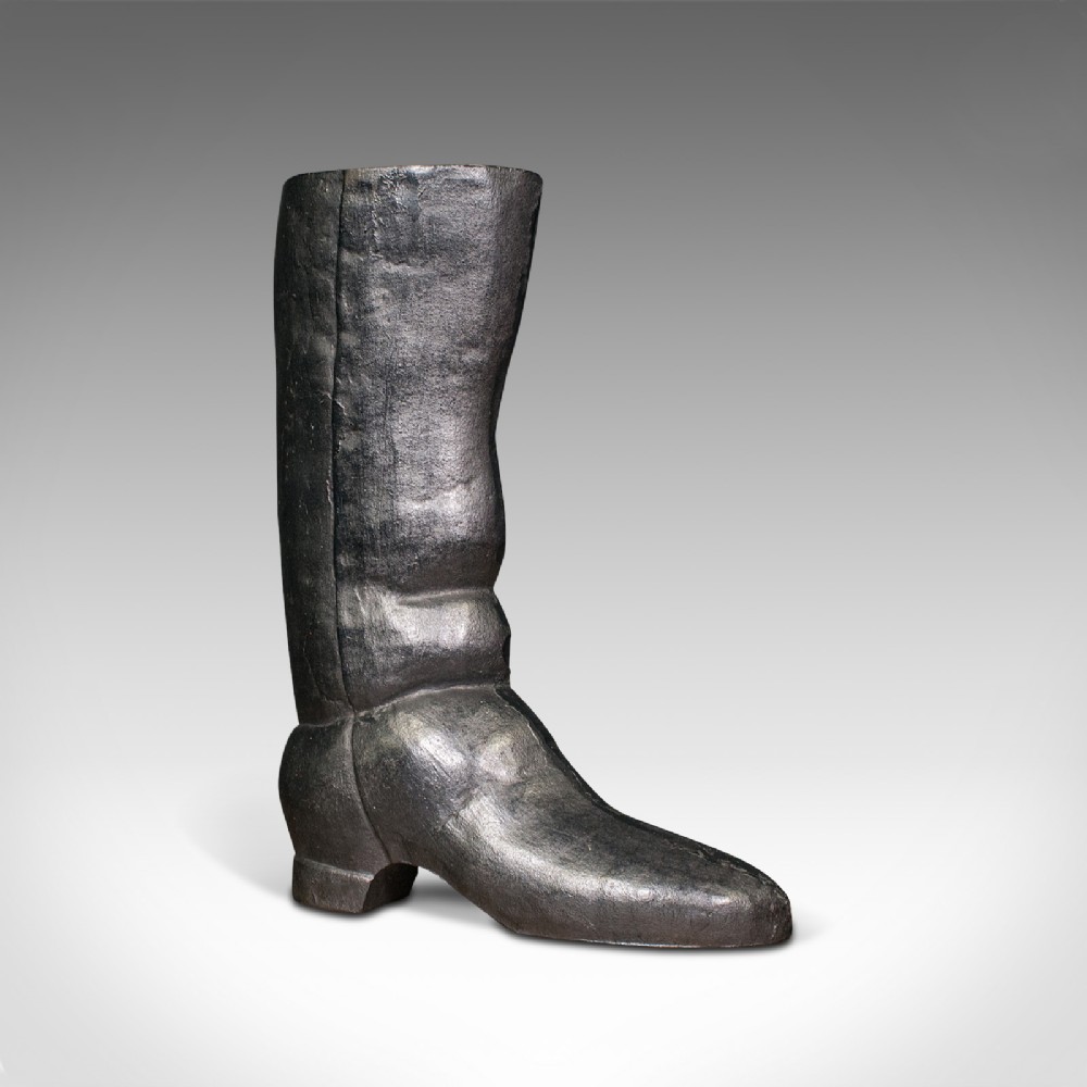 Antique Decorative Door Stop, English, Cast Iron, Boot Prop, Victorian, C.1850