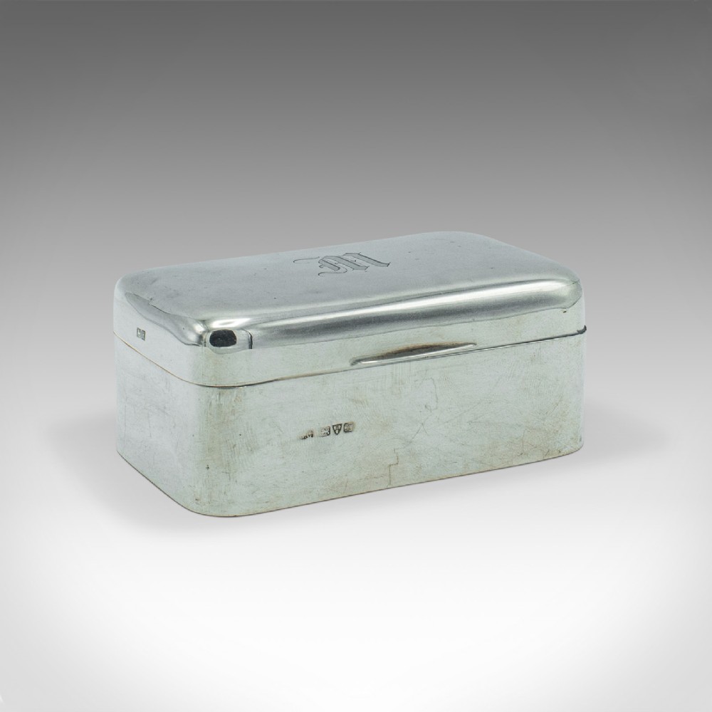 Antique Gentleman's Soap Case, English, Silver, Travelling Box, Edwardian, 1910