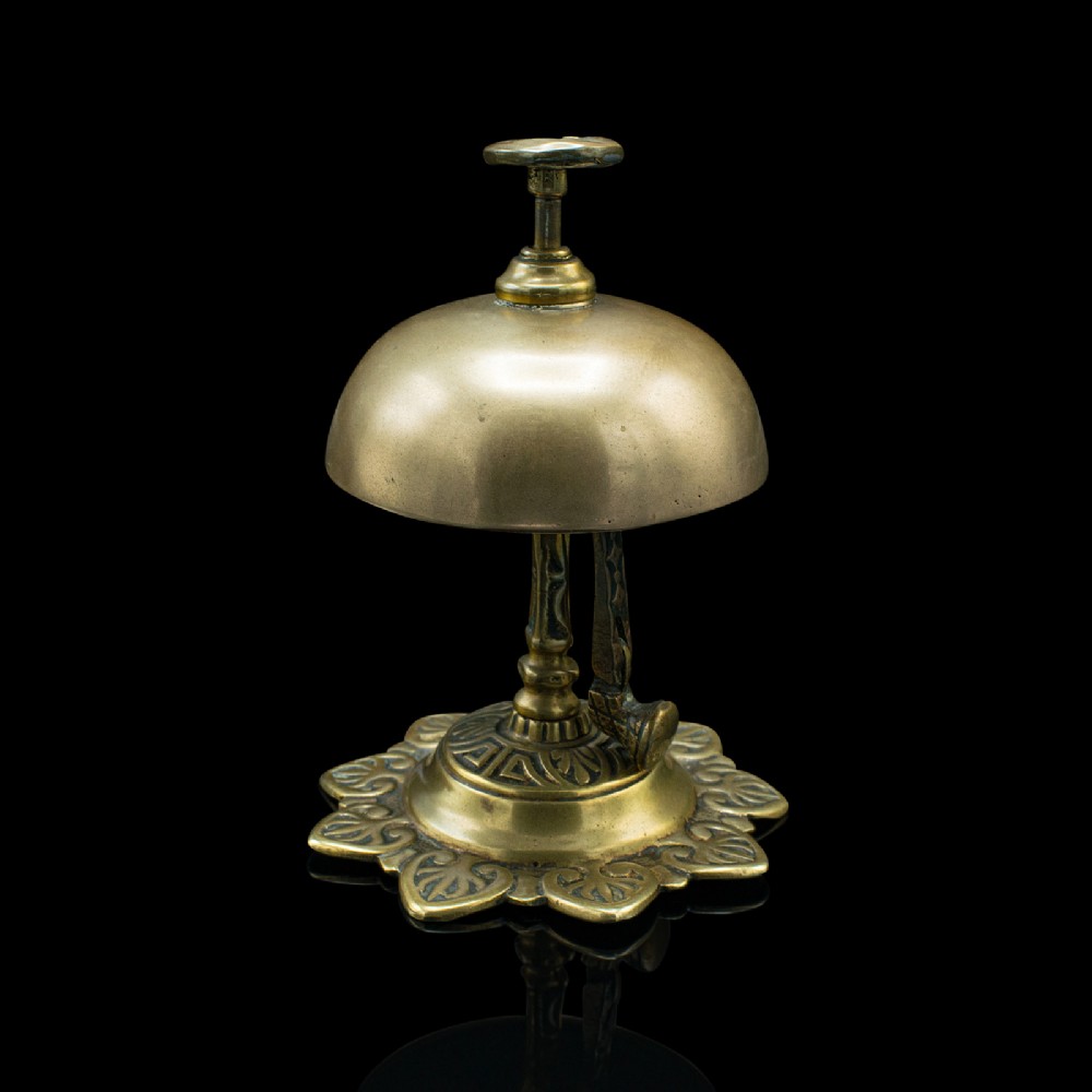 Antique Reception Bell, English, Brass, Country House, Counter Top, Victorian