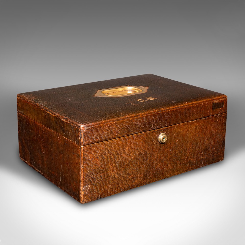 Antique Correspondence Box, English, Leather, Travel, After Asprey, Victorian