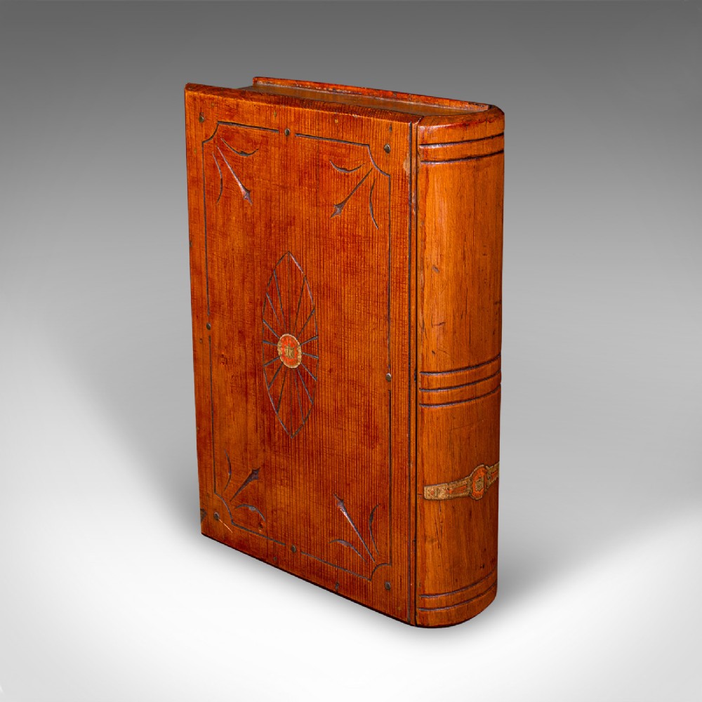 Antique Book Safe, Continental, Cedar, Disguise Volume Storage Box, Edwardian