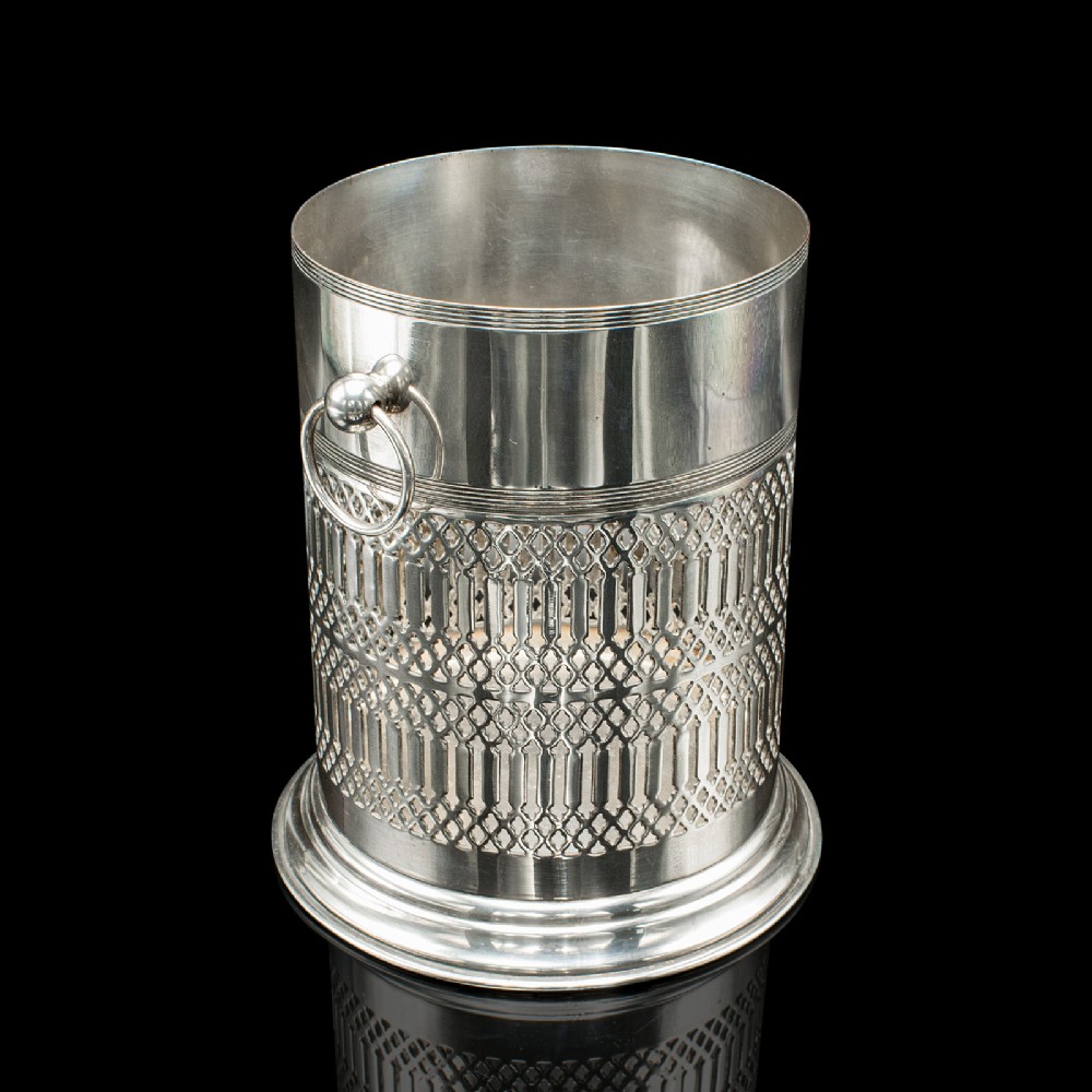 Antique Wine Bottle Cooler, Welsh, Silver Plate, Champagne Magnum Bucket, C.1920