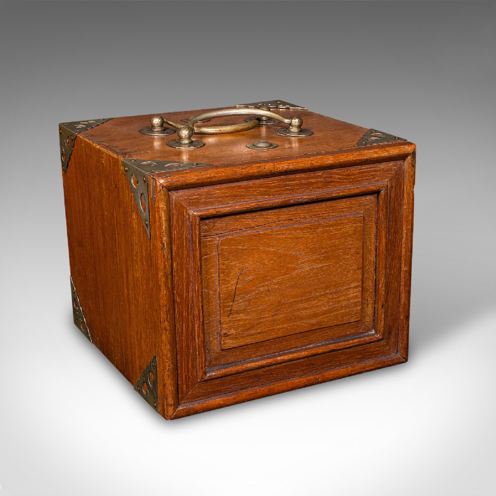 Antique Mahjong Case, Oriental, Teak Gaming Tile Box, Late Victorian, Circa 1900