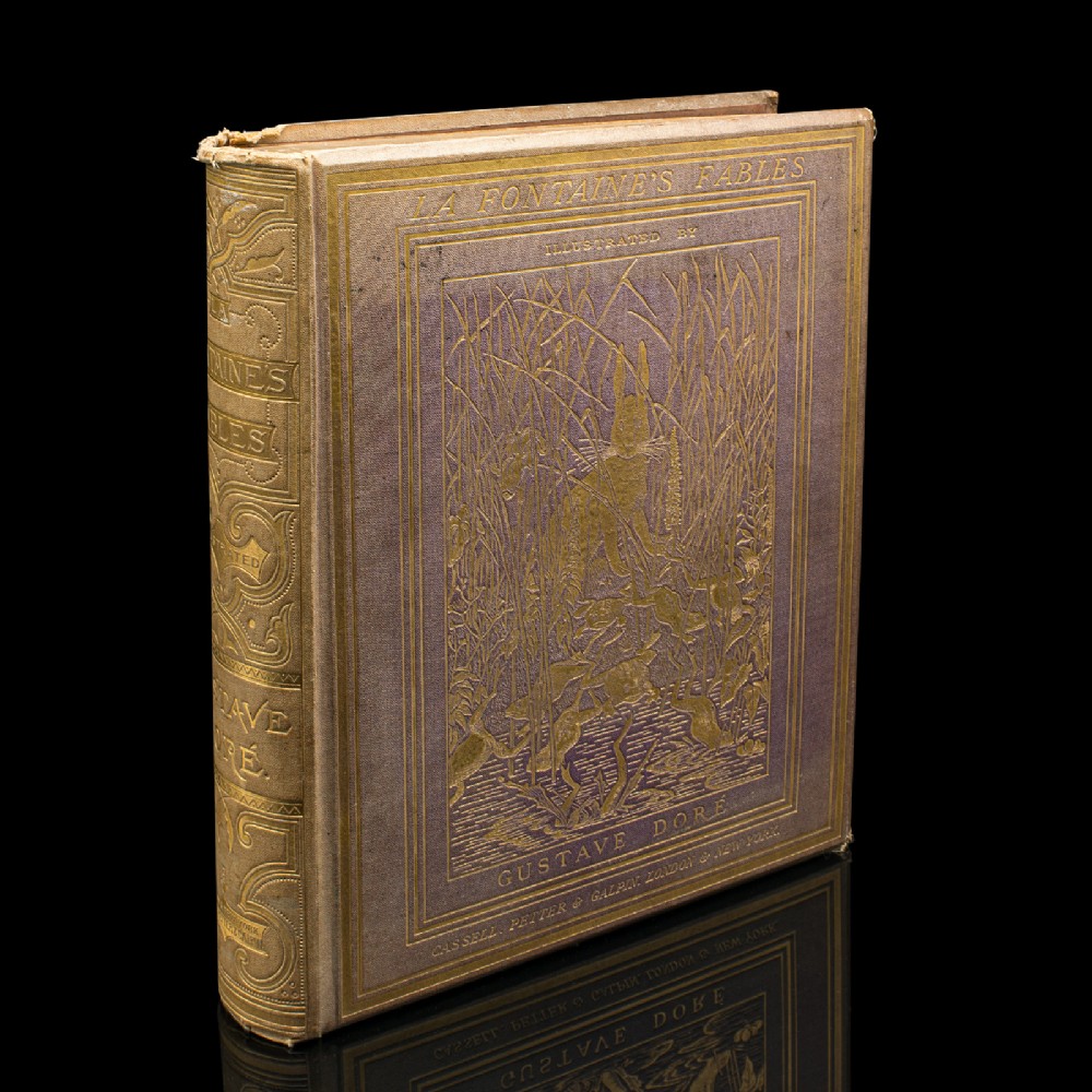 Antique The Fables Book, Historic Literature, English, Illustrated, Victorian