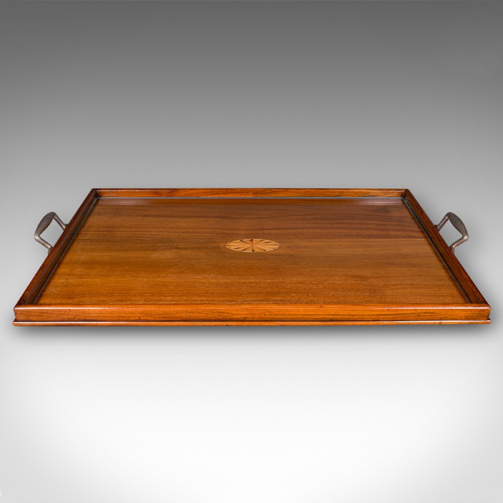 Antique Aperitif Serving Tray, English, Walnut, Afternoon Tea Platter, Edwardian