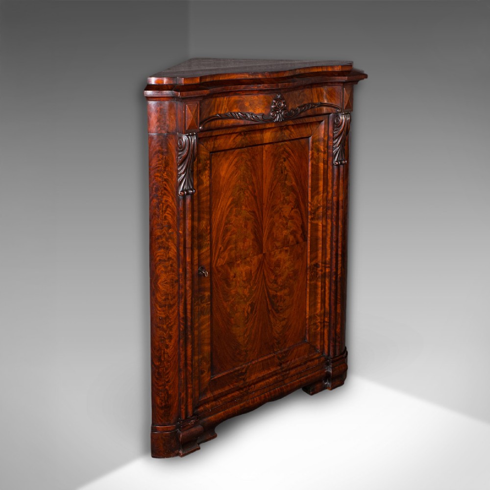 Large Antique Corner Cabinet, English, Free-standing, Cupboard, High Victorian