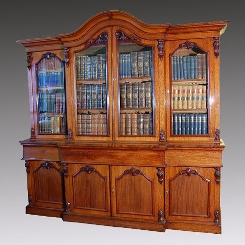 A Victorian Mahogany Four Door Secretaire Bookcase