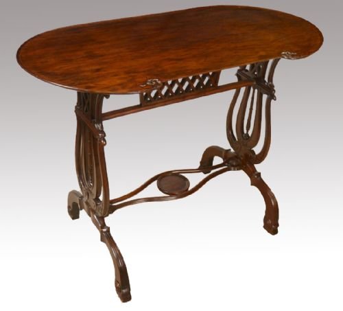 Mahogany Kidney Shaped Side Table