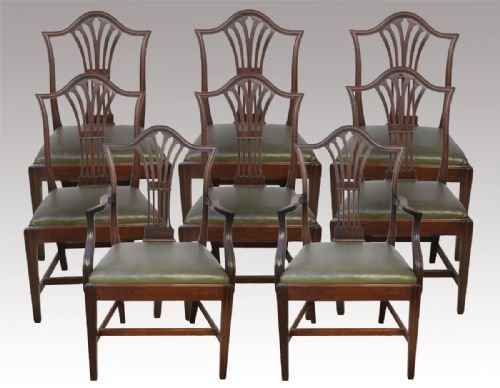 Set of Eight George III Mahogany Dining Chairs