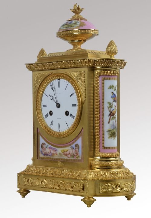 Porcelain Ormolu and French Mantle Clock