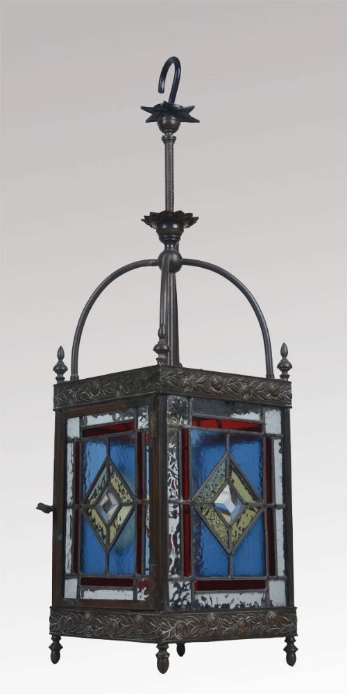 Victorian Leaded Glass Hall Lantern