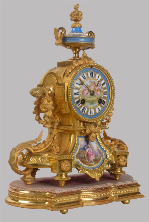 French Ormolu and Porcellain Mantle Clock
