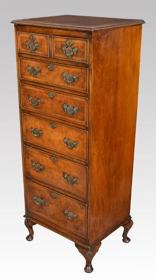 Walnut Tall Chest of Draws