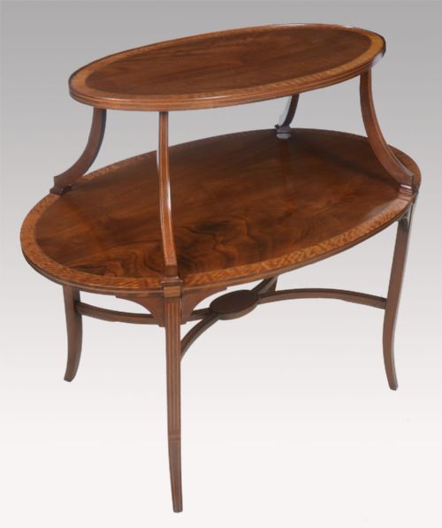 Mahogany and Satinwood Two Tier Étagère