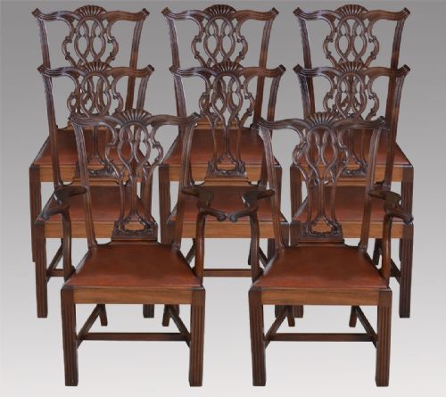 Set of Eight Mahogany Dining Chairs