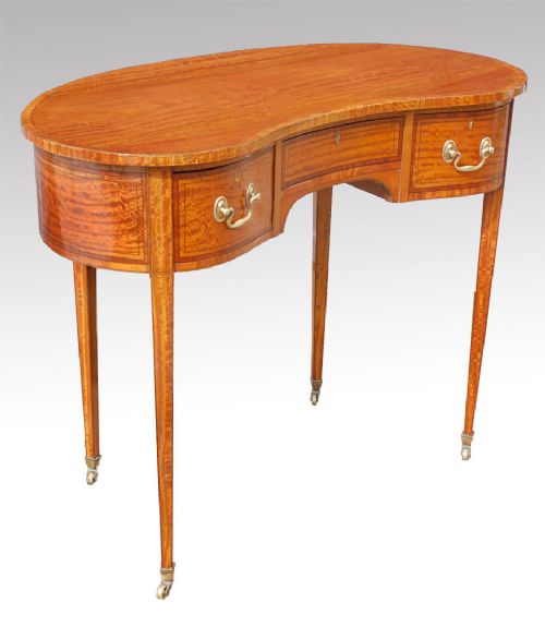 Satinwood Kidney Shaped Desk / Dressing Table
