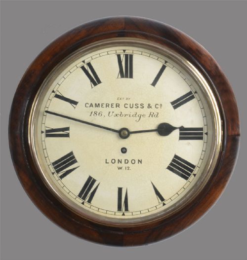 Mahogany Wall Clock Signed Camerer Cuss & Co