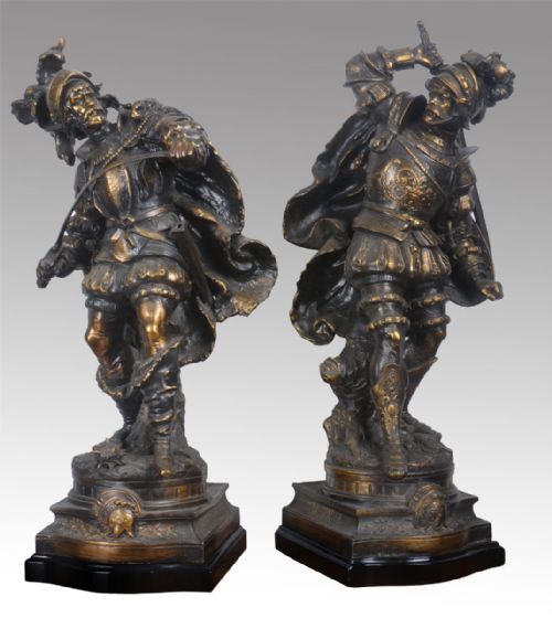 Pair of Spelter Figures of Knights