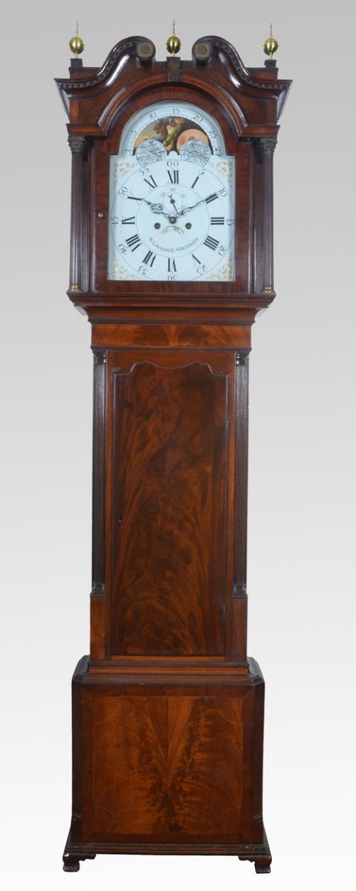 Mahogany Cased Eight Day Grandfather/ Longcase Clock by Signed W Lawrance Northwich