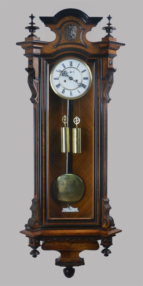 Walnut and Ebony Vienna Wall Clock